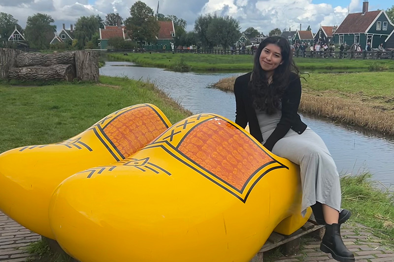 Ashley Velazquez, during a more relaxed moment of her study abroad trip in the Netherlands.