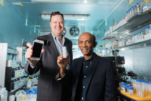 Richard Willson (left) and Chandra Mohan are developing an at-home test kit for lupus nephritis flare ups