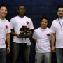 IEEE robotics competition first place winners: Thomas Packer, Ibrahim Komara , Paul Dinh and Paul Moreno. Photo by Thomas Shea.