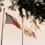 An exterior shot of the flags flying at the Houston Community College's Fraga Campus. The University of Houston's Cullen College of Engineering and HCC will be partnering to create an Engineering Academy on the campus.