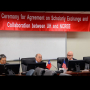 A signing ceremony, with [left to right] S.J. Hwang (former NCREE Director), K.C. Chang (former NCREE director), Roberto Ballarini (CEE Chair) and Thomas Hsu (CEE Emeritus Moores Professor).