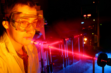 Darren Smith, UH electrical engineering undergraduate student who works in Professor Dmitri Litvinov's lab, characterizes the magnetic properties of materials. Photo by Jeff Shaw.