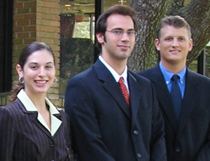UH mechanical engineering seniors Deena Abou-Trabi, Jared Collins and Sean Hale received $1,500 scholarships from the Gas Processors Association. Photo submitted by Scott Gordon.