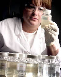 High school science teacher Kelly Mizell conducted environmental research during the Research Experience for Teachers program two summers ago under the direction of Professor Hanadi Rifai. Photo by Jeff Shaw.