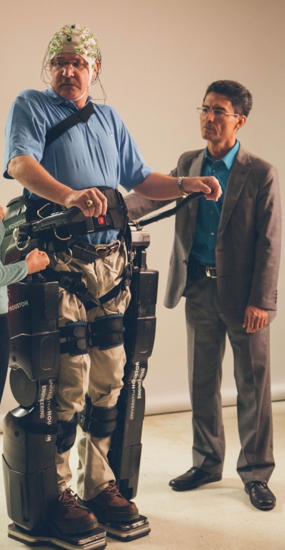 ECE Professor's Thought-Controlled Robotic Exoskeleton Featured on Cover of Science News