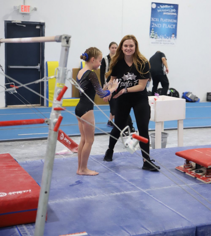 Koehler still coaches her younger sister in gymnastics, traveling back to Santa Fe for it. 