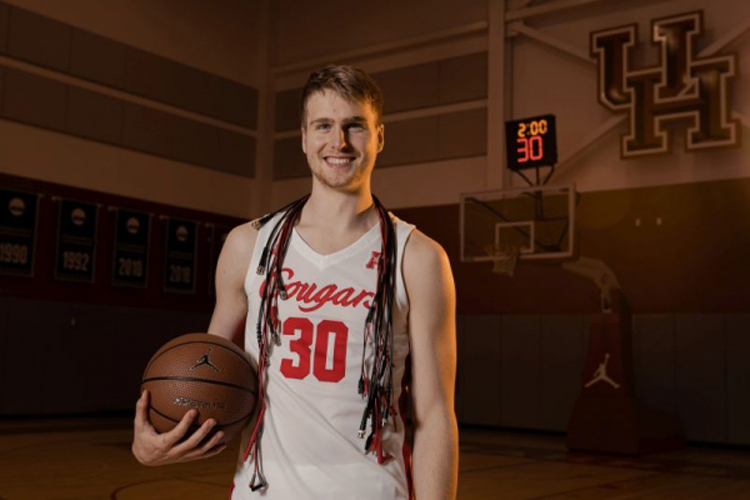 UH student Caleb Broodo is pursuing his electrical engineering and physics studies while being a member of this year's Houston Cougars men's basketball Final Four squad.