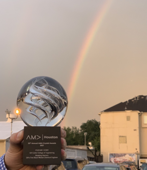 A rainbow was visible as the 35th annual American Marketing Association Houston Crystal Awards finished on the night of May 19.