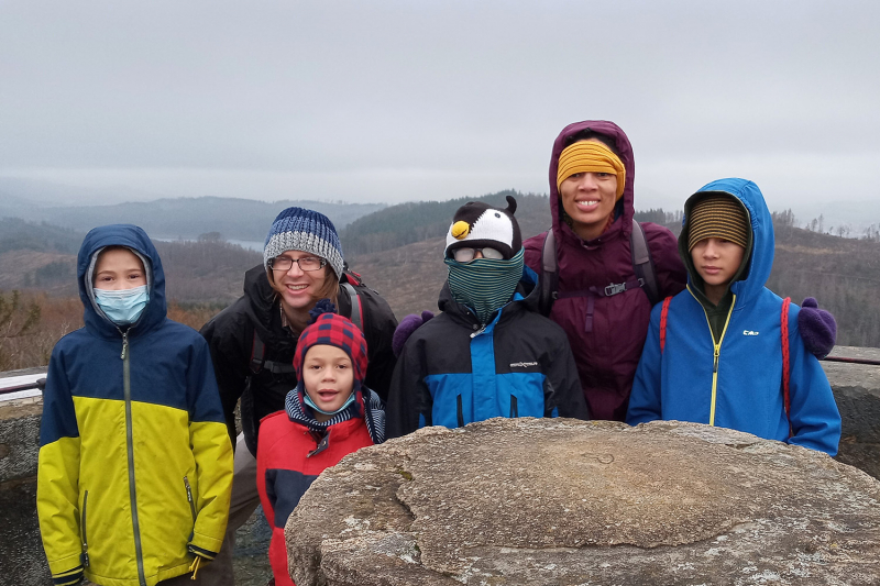 The Becker family regularly explores Braunschweig and the surrounding area. They enjoyed the view over the Harz Mountains from the Steinberg Tower near Goslar. [Photo credit: Aaron Becker.]