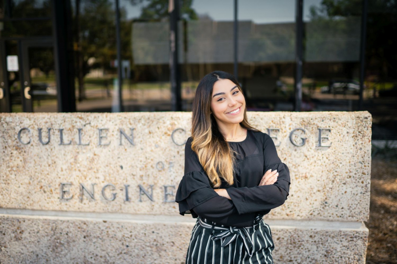 Industrial Engineering senior Emi Diaz, a student at the Cullen College of Engineering at the University of Houston. 