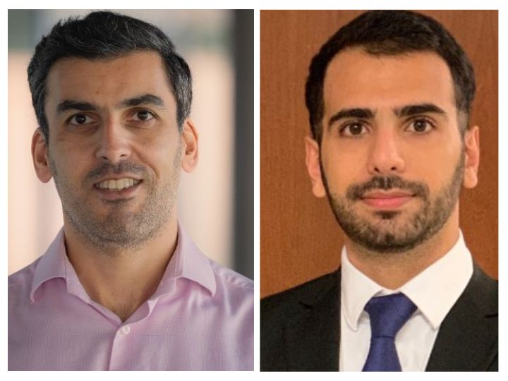 At left, Hadi Ghasemi, Cullen Associate Professor of Mechanical Engineering, and doctoral student, Sina Nazifi, are reporting a new deicing spray in which detachment can be accurately controlled and accelerated.   
