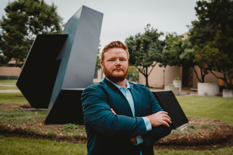 Clayton Kohn is the 2023 Outstanding Senior for the Petroleum Engineering Department at the Cullen College of Engineering, and he attributes his success to the support system provided by his wife, Monique, and his uncle and aunt, Mike and Christie Byrne. 