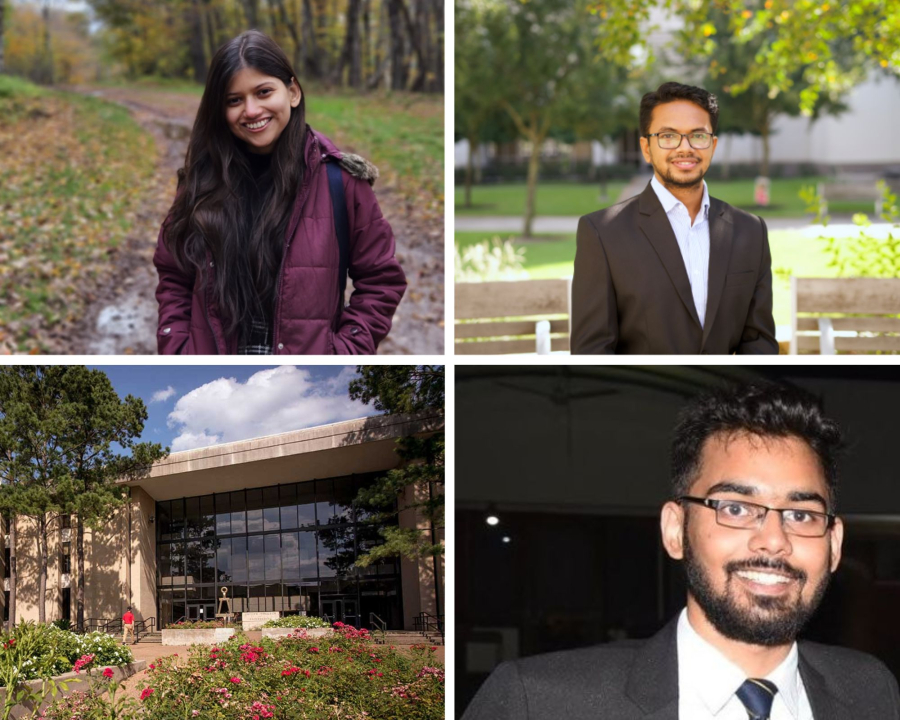 This year's ASIE scholarship winners from UH. Clockwise, from top left: Sambita Choudhury, Siddhartha Paul and Swapnil Sharma.