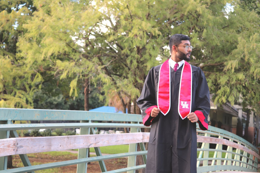 Shaheer Bhangar receives his degree in Computer Information Systems as part of December's commencement class of the Technology Division at the University of Houston's Cullen College of Engineering.