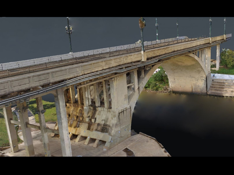 A "digital twin" of a bridge, which can then be examined using AI models over time to identify potential weaknesses. 