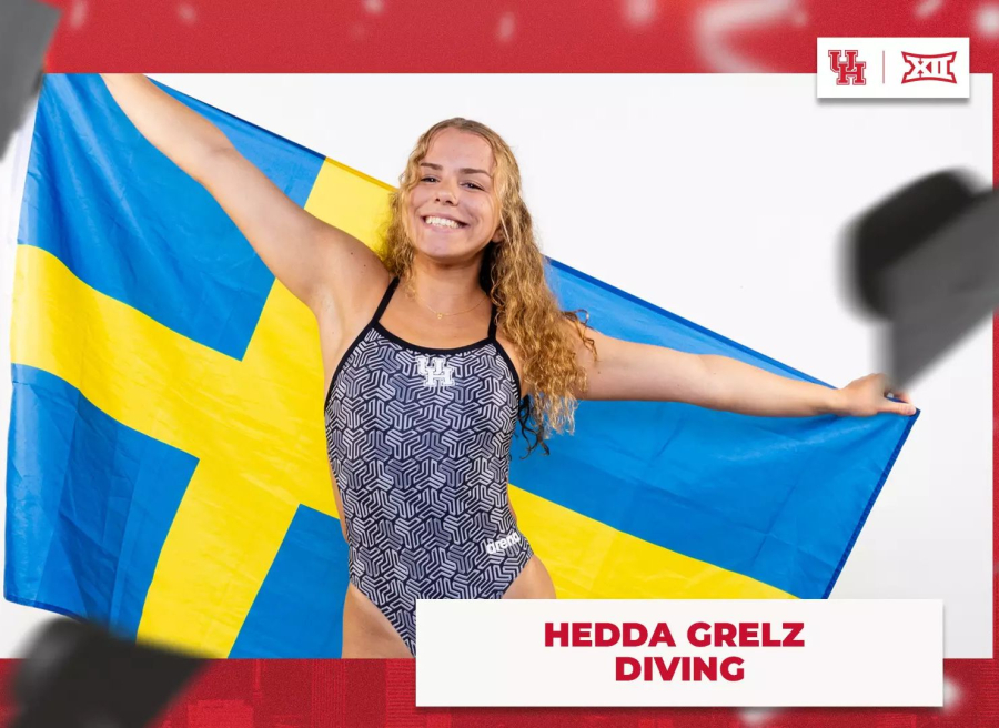 Houston Swimming and Diving senior diver Hedda Grelz was named the Big 12 Women's Swimming and Diving Co-Scholar-Athlete of the Year, the league announced Wednesday. 