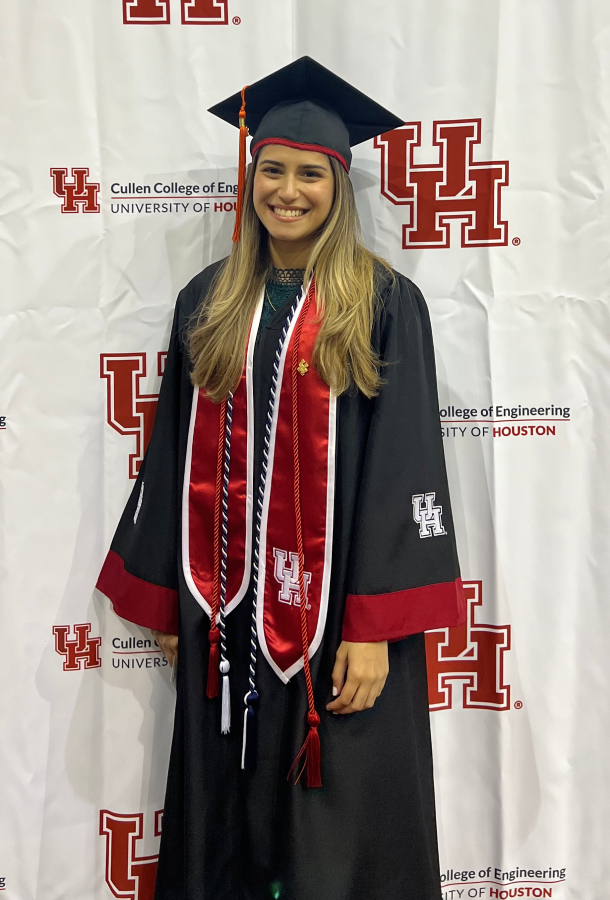 Industrial Engineering alum Sharon Moonsammy graduated from the Cullen College of Engineering in Spring 2024.