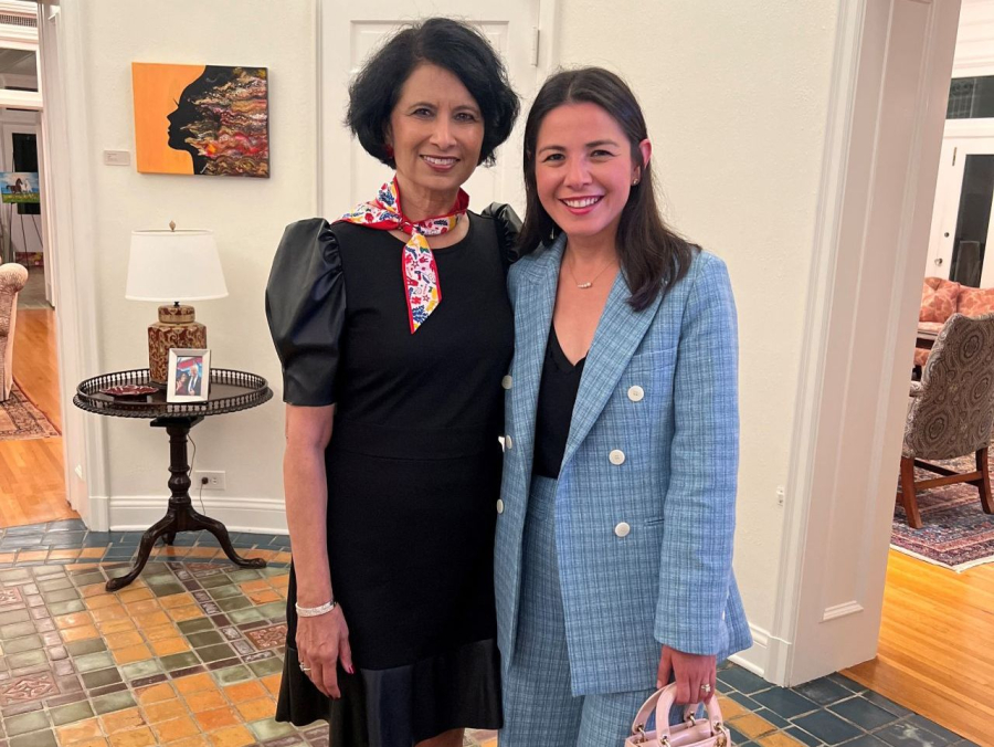 Renu Khator and Indra Gutierrez.