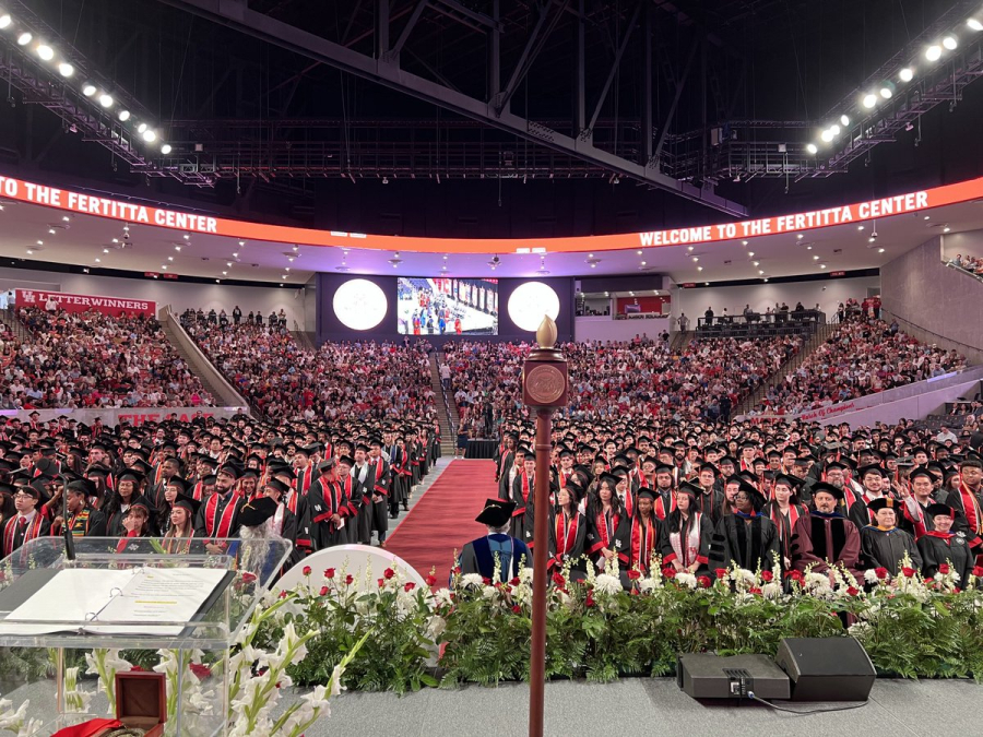 The view from Dr. Renu Khator's seat. 