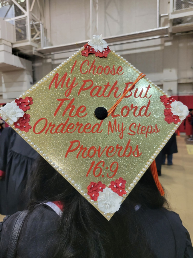 Maria Abejide's mortarboard. 