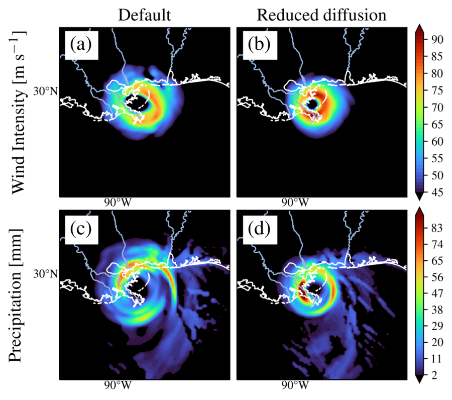 This image set illustrates the differences in forecast output with the current traditional model alongside Khondaker and Momen's new proposed model.
