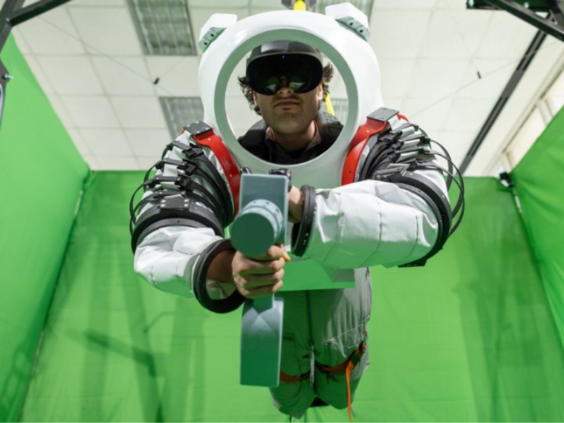 At UH, ongoing space research - like this in the space architecture lab of Olga Bannova - allows students to take a virtual spacewalk in a simulated virtual reality environment. 