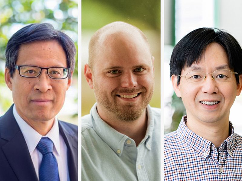 L to R: Scientists Michael Wang, Zachary Hood and Jianlin Li with Argonne and UH.