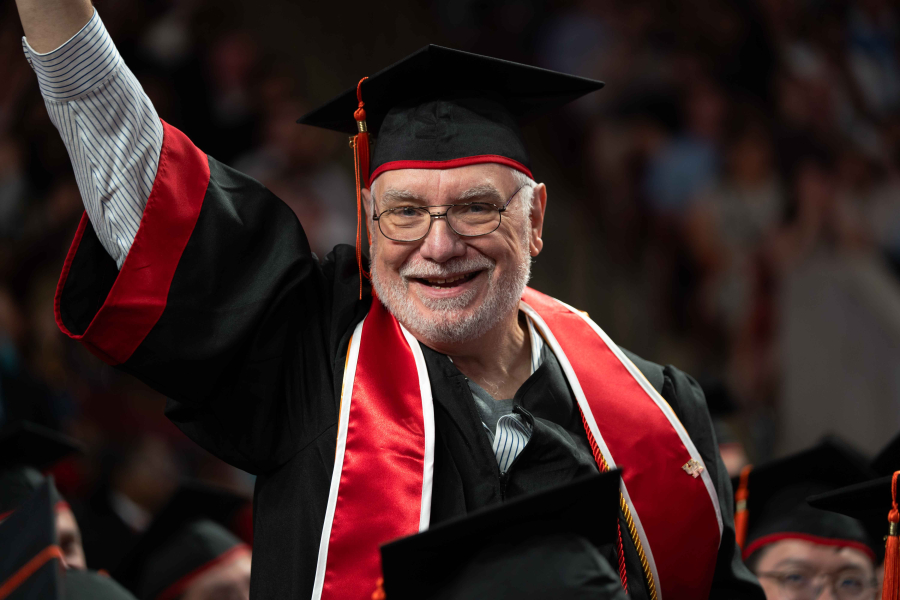 James Martin was this semester's oldest graduate university-wide at 74 years old.