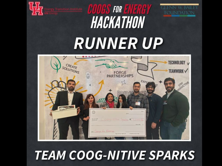 Coog-nitive Sparks, the first runners-up in the University of Houston’s inaugural “Coogs for Energy” Hackathon. 
