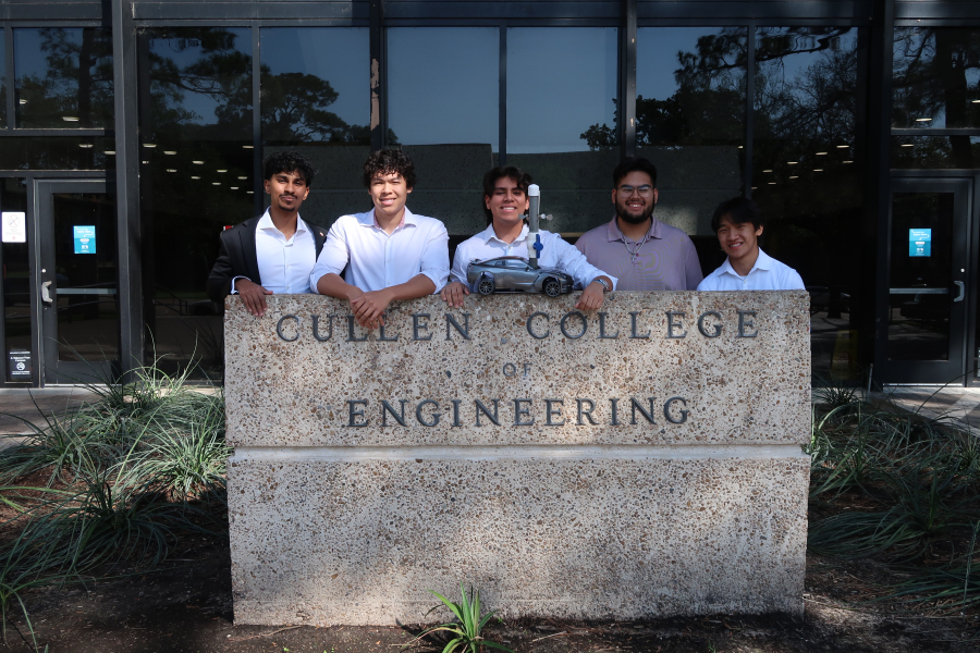 The AIChE UH Chem-E-Car team, pictured here outside of Cullen College, is back in the business of competition for the first time in ten years.