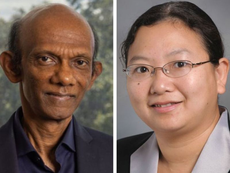 Chandra Mohan, MD/Phd and Hugh Roy and Lillie Cranz Cullen Endowed Professor of Biomedical Engineering, is the project director. At right, Weiyi Peng, also an MD/PhD, an immunologist and associate professor of biology and biochemistry, will co-lead the CIBC.