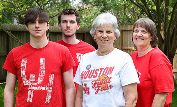 Laura, her sister Leslie, and her two sons, Sean Benjamin Lovstuen and Kyle Alton Lovstuen