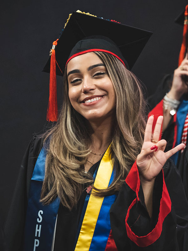 Emi Diaz at the Spring 2022 Commencement ceremony. 