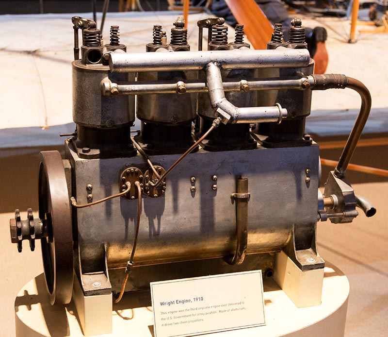 A 1910 Wright Brothers' liquid cooled engine. Image credit: John Lienhard