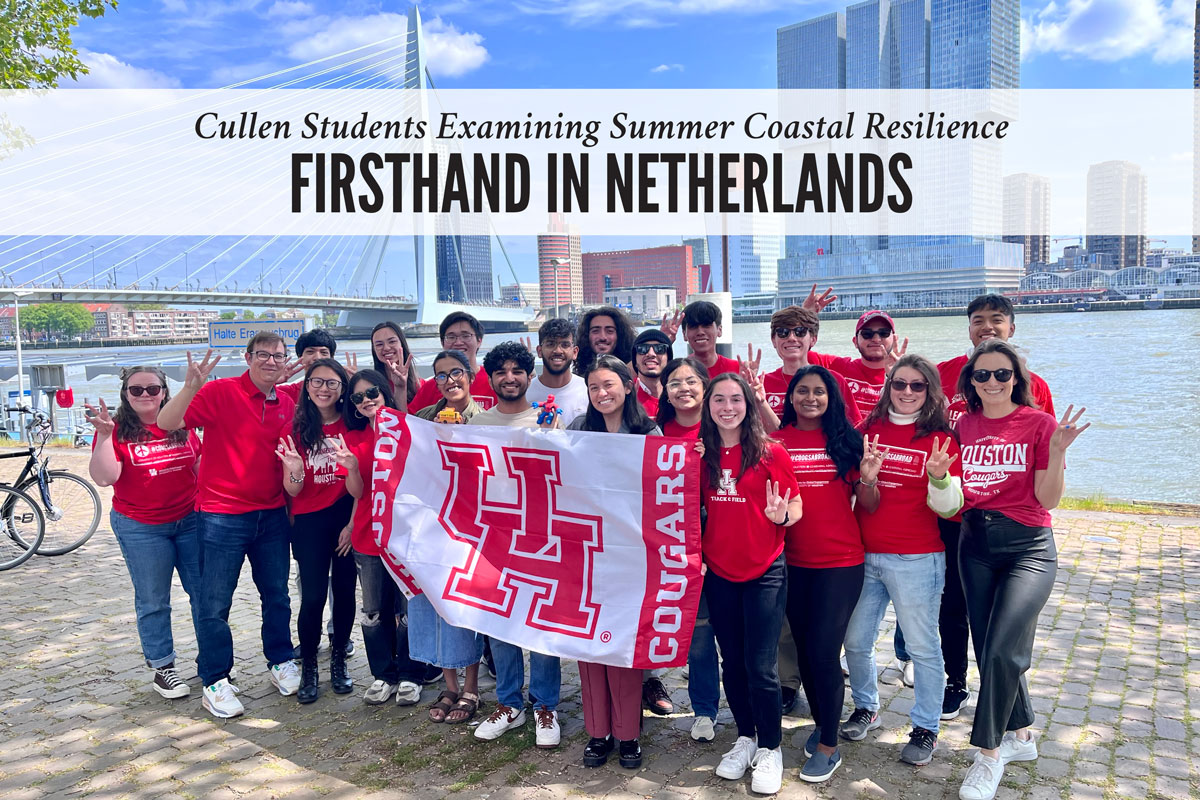 Dan Burleson, Alex Landon and undergraduate students in the Netherlands.