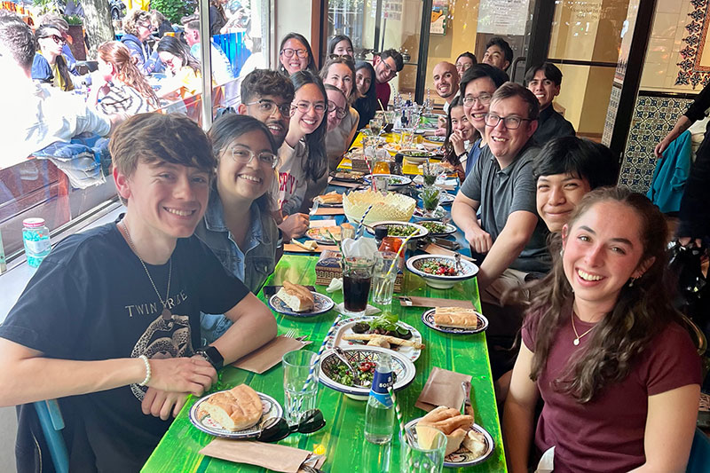 Dan Burleson, Alex Landon and undergraduate students in the Netherlands.