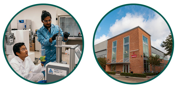 Left to Right: Petroleum research students, ConocoPhillips Petroleum Engineering Building