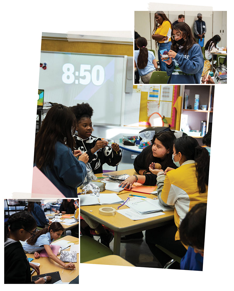 Pictured: Students in STEM academy working on their potato rescue baskets.