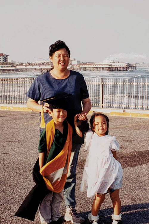 David and his family at his father's Master's Degree ceremony