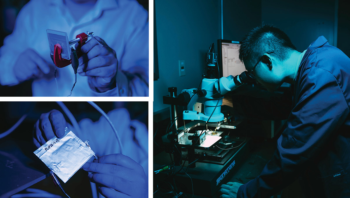 Yan Yao's research student working on his studies about sodium batteries. 