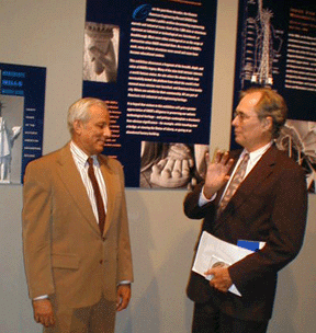 Speakers at the Houston HAER Exhibit Opening on July 12 included Dr. Joseph Colaco and Barry Moore. Photo by Richard Ruchhoeft.