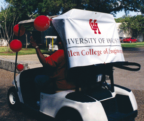 Homecoming Week started off on Monday with the annual golf cart parade. The UH Cullen College of Engineering was the only college to participate this year!