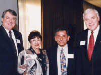 Dean Raymond Flumerfelt, June Smith, Fazle Hussain, and UH president Arthur K. Smith.