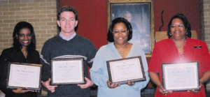Staff recognized for their years of service to UH included: Staria Anderson (15), Charlie Blake (5), Patricia Cooks (20), and Merion Luckett (15). Not pictured are: Alan Tansey (5), Robert Van Vickle (5), Ursula Ollivierre (10), and Joe Thomas (25).