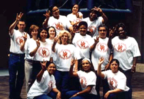 Engineering staff show their support at Cougar First Impressions. Pictured are (front row) Mary Reed, Michelle Stevenson-Shaw, Lupe Pesina, (middle row) Brian Allen, Shirley Mate, Barbara Torres, Jenny Ruchhoeft, Adele Rena,Shirley Ray, James Andress, Shelia White, (back row) Kim Jordan, MyTrang Baccam and Ursula Ollivierre.