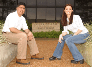 Senior Eduardo Herrera and junior Dorota Bernatek have been named this year’s Outstanding Senior and Junior at the UH Cullen College of Engineering. Photo by Jeff Shaw.