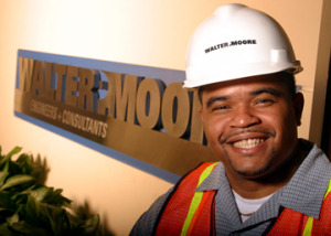 Kimani Augustine, civil engineering senior, works with Walter P. Moore through the UH Engineering Career Center's Co-op program.  Photos by Jeff Shaw.