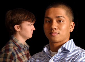 Frank Permenter and Alfred Delumpa have been named this year’s Outstanding Junior and Senior at the UH Cullen College of Engineering. Photo by Jeff Shaw.