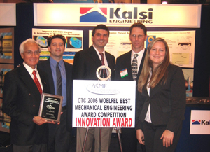 UH Alumnus Manmohan Kalsi is pictured along with Kalsi Engineering associates Aaron Richie (2002 BS ME), Alex Beliaevski, Jeff Gobeli (1996 MS PE), and Tia Baker.