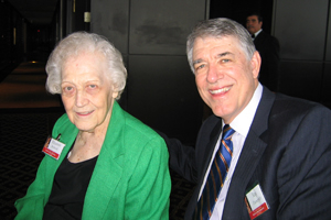 Dean Raymond Flumerfelt, Elizabeth D. Rockwell Endowed Chair, visits with Dr. Elizabeth Rockwell at his retirement event. Photo compliments of Nancy Clark, UH Office of Development.